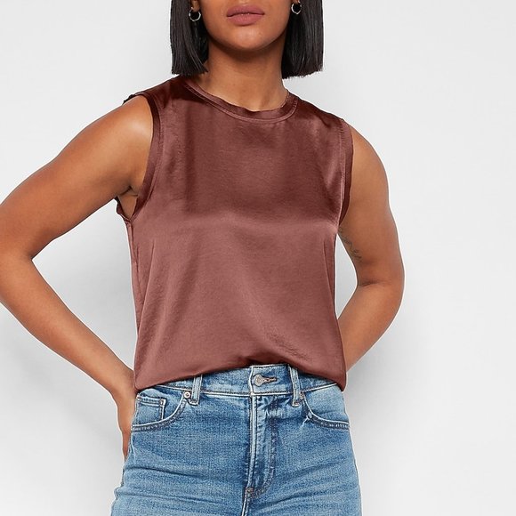 satin sleeveless top